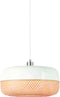 GOOD&MOJO Hanglamp Mekong - Wit/Bamboe - Plat - Ø40cm - Scandinavisch,Bohemian - Hanglampen Eetkamer, Slaapkamer, Woonkamer
