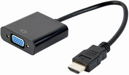 Gembird A-HDMI-VGA-04 - HDMI naar VGA Adapter - 15cm - Zwart