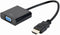 Gembird A-HDMI-VGA-04 - HDMI naar VGA Adapter - 15cm - Zwart
