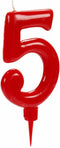 Kaars Rood Verjaardag Cijfer 5 (12 Stuks)