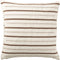 J-Line kussen Lijnen - katoen - wit/bruin