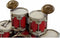 Bordsklocka DKD Home Decor 25 x 11 x 20 cm Rood Metaal Turkoois Vintage (2 Stuks)