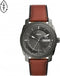 Fossil Machine FS5900 - Herenhorloge 42 mm - Bruin eco-leer