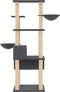 vidaXL - Kattenmeubel - met - sisal - krabpalen - 141 - cm - donkergrijs