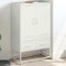 vidaXL - Hoge - kast - 68x39x111,5 - cm - staal - wit