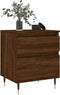 vidaXL - Nachtkastje - 40x35x50 - cm - bewerkt - hout - bruin - eikenkleur