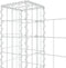 vidaXL - Schanskorf - U-vormig - met - 5 - palen - 500x20x200 - cm - ijzer