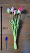 Tulpen boeket - roze / creme - 47cm - gemengd boeket - tulp - voorjaar - tulpenboeket - voorjaar decoratie - kunst tulpen - nep tulpen
