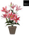 Mica Decorations Tijgerlelie Kunstplant in Bloempot Stan - H47 x Ø45 cm - Fuchsia