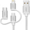 UGREEN 3-in-1 USB-A Multifunctionele Kabel 1.5M MicroUSB / USB-C / Lightning Wit