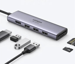 UGREEN 4-in-1 USB HUB met USB-A/Kaartlezer/HDMI voor Laptop/Macbook