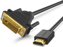 Ugreen HDMI adapter naar DVI 24+1 - 1 meter kabel - Male naar Male - Bidirectioneel - Ondersteund Full HD 1080p beeldkwaliteit - Duurzaam & Flexibel