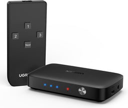 Ugreen HDMI Switch 4K 30Hz 3 IN 1 Out HDMI Switcher UHD Automatische HDMI Switcher Switching Box Afstandsbediening Ondersteunt TV Stick, HDTV, Laptop, PC, Game Console, Switch, PS4, X Box, Blu Ray Speler.