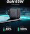 UGREEN Highspeed 65W compact smartphone & laptop lader geschikt voor iPhone, Macbook pro, Android en Surface book - Quick charge met 3 USB C poorten en USB 3.0 poort - USB-C - USB-A