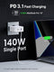 UGREEN Nexode USB-A+2*USB-C 140W GaN Fast Charger+USB-C Cable wht