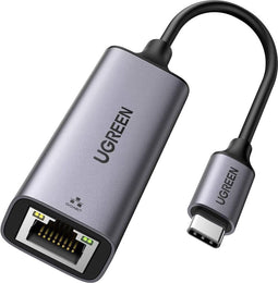 Ugreen USB-C Gigabit Ethernet-adapter - 10/100/1000 Mbps - 20cm - Grijs