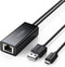 UGREEN USB Ethernet Adapter Micro USB naar RJ45 LAN Netwerkadapter voor Chromecast en TV Stick met USB 2.0 kabel voor Voeding.