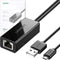 UGREEN USB Ethernet Adapter Micro USB naar RJ45 LAN Netwerkadapter voor Chromecast en TV Stick met USB 2.0 kabel voor Voeding.