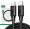 Ugreen - USB - Type C kabel voor opladen en gegevensoverdracht 3A 0,5m zwart - (US286)