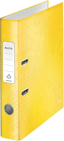 Leitz WOW 180° Duurzame Ordner - Capaciteit van 350 A4-Vel - Rugbreedte van 50 mm - Geel