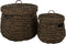 J-Line mand Maurice Waterhyacinth - jute - donkerbruin - 2 stuks