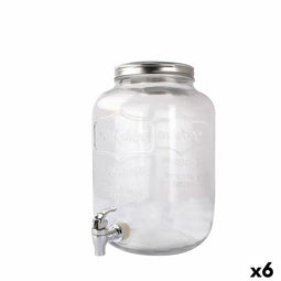 Waterkan met kraan La Mediterránea Glas 4 L (6 Stuks)