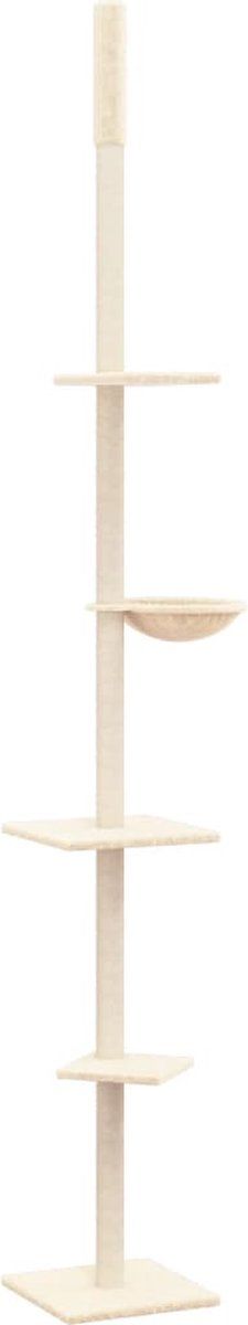 vidaXL - Kattenmeubel - vloer - tot - plafond - 263,5-289,5 - cm - crèmekleurig