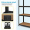 BRASQ Stellingkast Zwart - Set van 2 - Metalen Opbergrek - 180x90x40 cm - 5 lagen - 175 KG per plank (set van 2)