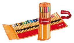 Fineliner STABILO point 88 rollerset oranje/rood à 30 kleuren | 5 stuks
