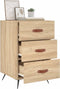 vidaXL - Nachtkastje - 40x40x66 - cm - bewerkt - hout - sonoma - eikenkleurig