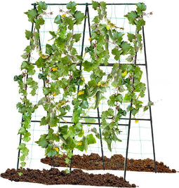 Coast A-frame klimrek - Plantenrek met net - Verstelbare breedte 30-60 cm - Zwart
