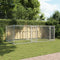 vidaXL - Hondenhok - met - deuren - 4x2x1,5 - m - gegalvaniseerd - staal - grijs