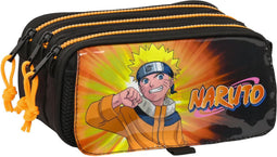 Pennenetui met 3 vakken Naruto 21,5 x 10 x 8 cm Zwart Oranje