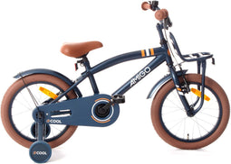 AMIGO 2Cool Jongensfiets 16 Inch - Kinderfiets voor 4 tot 6 Jaar - 100-115 cm - Blauw - met Zijwieltjes