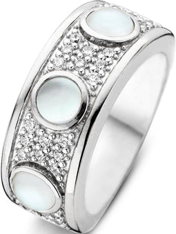 TI SENTO Ring 12131MW - Zilveren dames ring - Gerhodineerd - Maat 54
