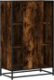 vidaXL - Hoge - kast - 68x35x106,5 - cm - bewerkt - hout - en - metaal - gerookt - eiken