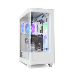 Nox-Xtreme NXHUMMERETHERWH - ATX Semi-toren doos - Tempered glass - Wit Zwart
