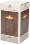 Anna's Collection Led kaars/stompkaars - bruin - berkenhout - H12,5 x D7,5 cm - wax - bewegende vlam