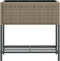 vidaXL - Plantenbak - met - schap - poly - rattan - grijs