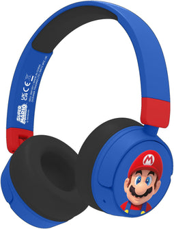 OTL Technologies Super Mario - Draadloze Hoofdtelefoon - Volumebegrenzing - Blauw Rood