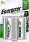Energizer ENRD2500P2 - Herlaadbare batterij Power Plus D 2500 mAh - Zilver (2 stuks)
