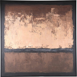 PTMD Asante Brown Canvas Painted Wallpanel Square Frame