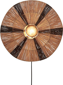 GOOD&MOJO Wandlamp Iguazu - Jute/Zwart - Ø55cm - Binnen