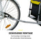 Dunlop Fietskar - Fietsaanhanger - Opvouwbaar met Reflectoren en Verstelbare Regenhoes - Geel