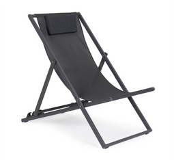 Bizzotto Taylor - Ligstoel - Verstelbare rugleuning - Dark Grey