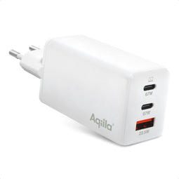 Aqiila Chargebird W3 - USB Adapter 67W - 3 Poorten USB-C/A - Wit