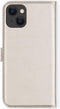 Selencia Hoesje Geschikt voor iPhone 13 Mini Hoesje Met Pasjeshouder - Selencia Echt Lederen Bookcase - Lichtgrijs