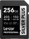Lexar Professional SILVER PLUS - SDXC UHS-I - 256GB - Zwart/Zilver