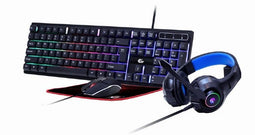 Gembird GGS-UMGL4-02 - 4-in-1 gaming kit - Rainbow LED verlichting - Zwart