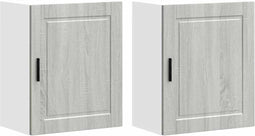 vidaXL - Keukenwandkasten - 2 - st - Porto - bewerkt - hout - grijs - sonoma - eiken